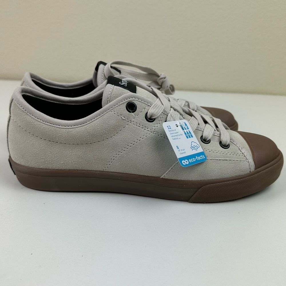 NEW SIMPLE S1 Suede Low MENS 6.5 Bone Color Genuine Leather Sneakers Skater